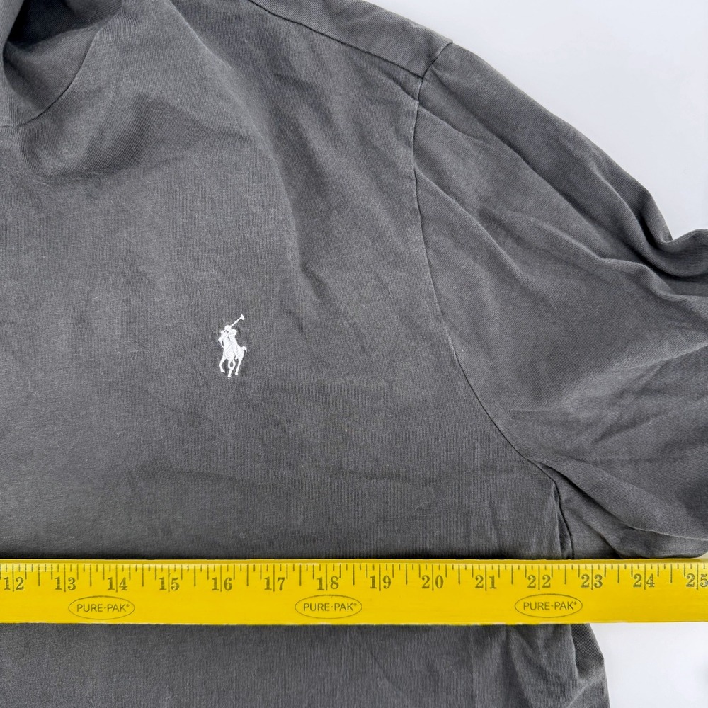 Polo Ralph Lauren Hoodie Mens XL Grey Long Sleeve Tee Cotton Pony Logo - Picture 5 of 7
